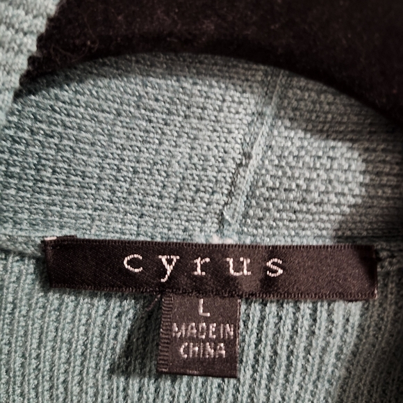 Cyrus Open-Front Waffle Knit Cardigan Sweater Women’s Large Green Classic Modern - Picture 4 of 6